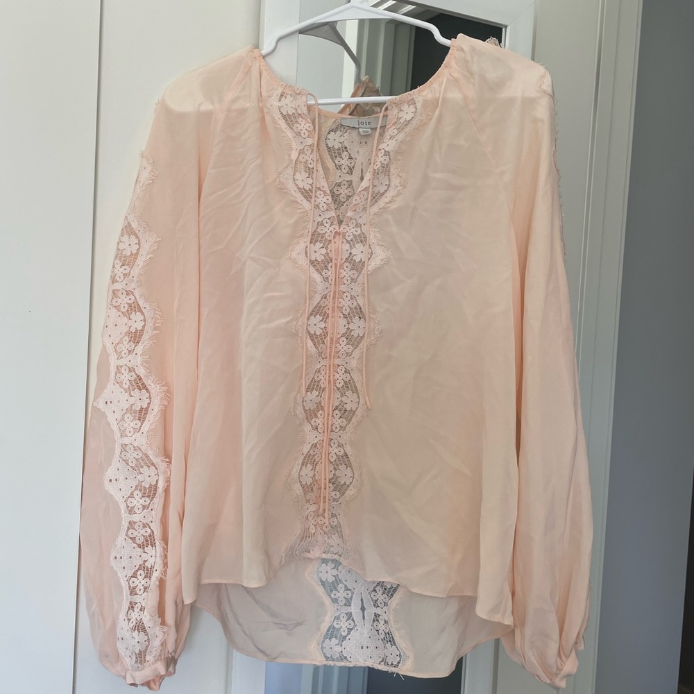 Joie 100% Silk Lace Blouse Long Sleeve from Anthropologie